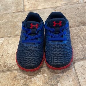 Under Armour Kids Navy Blue and Red Sneakers